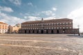 Naples Royal Palace and the National Library building in Naples, Italy