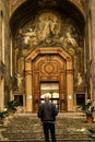 Antrance of the cloister of Armenian sanctuary in Naples, Italy