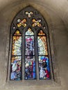 Naples, Italy, Campania, September 28, 2023: Inside the Santa Chiara complex, Monastero di Santa Chiara in Naples. Colorful