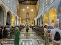 Naples, Italy, Campania, September 28, 2023: Inside the Santa Chiara complex, Monastero di Santa Chiara in Naples. Colorful