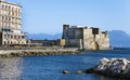 Castel dell`Ovo, a medieval fortress in the Bay of Naples. Italy