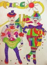Two Italian circus clowns in Italy named `circo`