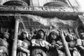 1961, Naples, Italy - Detail of the relief with Alfonso of Aragon in the internal passage of the Triumphal Arch of Castel Nuovo