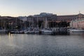 sailboats moored at the port