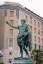 NAPLES, ITALY - Jule11, 2019 - The statue of Octavian Augustus or Statue d'Auguste emperor in Naples Royalty Free Stock Photo