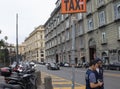 City Street in the Historical Center of Naples. View of Buildings, Road, People in the City, Naples, Italy