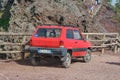 Naples, ITALY, JUNE 01: Fiat Panda 4x4 on the edge of the crater of mount Vesuvius, in Naples, Italy on June 01, 2016