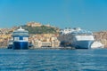 Naples, Italy, May 20, 2022: Castel Sant'Elmo overlooking cruise