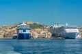 Naples, Italy, May 20, 2022: Castel Sant'Elmo overlooking cruise