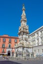 Naples, Italy, May 19, 2022: Guglia dell'Immacolata column in th Royalty Free Stock Photo