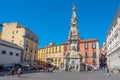 Naples, Italy, May 19, 2022: Guglia dell'Immacolata column in th Royalty Free Stock Photo