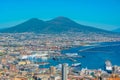 Naples, Italy, May 19, 2022: Panorama view of the bay of Naples Royalty Free Stock Photo