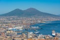 Naples, Italy, May 19, 2022: Panorama view of the bay of Naples Royalty Free Stock Photo