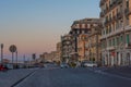 Naples, Italy, May 19, 2022: Sunset view of the seaside promenad