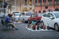 NAPLES, ITALY - NOV 5, 2018 - Counterfeit fake bags market in Naples Royalty Free Stock Photo