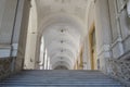 Naples, Italy 25 October 2018 beautiful white interior of the lobby with its magnificent staircase Royalty Free Stock Photo