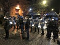 Italian police in Naples during a protest