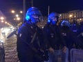 Italian police in Naples during a protest