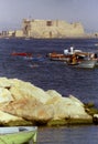 NAPLES, ITALY, 1988- The winner of the Capri-Naples swimming cross-country marathon gives the final strokes before arriving