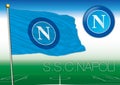 NAPLES, ITALY, YEAR 2017 - Serie A football championship, 2017 flag of the Napoli team
