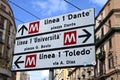 Naples metro signs Royalty Free Stock Photo