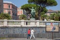 NAPLES NAPOLI, ITALY. Via Nazario Sauro. Statua di Augusto