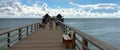 Naples Pier and beach in florida at sunset Royalty Free Stock Photo