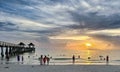 Naples pier beach, sunset, coastline Royalty Free Stock Photo