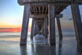 Naples Pier on the beach at sunset Royalty Free Stock Photo