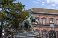 Naples Royal Palace and the National Library building in Naples, Italy