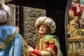 Naples, San Gregorio Armeno , a typical Presage of Napolitan crib scene.Typical Christmas decorations