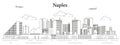 Naples cityscape line art vector illustration