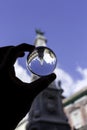 Naples, Square of GesÃÂ¹ Nuovo view in a crystal ball