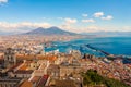 Naples, Stunning panorama with the Mount Vesuvius