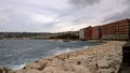 On the Naples waterfront on a cloudy day Royalty Free Stock Photo