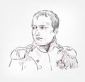 Napoleon Bonaparte vector sketch portrait face famous