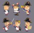 Napoleon cartoon action set