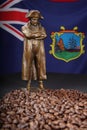 Napoleon figure with St Helena roast coffee beans