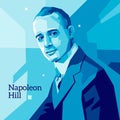 Napoleon Hill vector portrait illustration