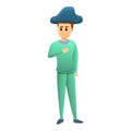 Napoleon mental hospital icon, cartoon style Royalty Free Stock Photo