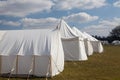 Napoleonic war white military camping tents Royalty Free Stock Photo