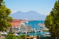 Napoli bay Naples bay, vesuvius volcano, Italy. Royalty Free Stock Photo