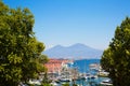 Napoli bay Naples bay, vesuvius volcano, Italy. Royalty Free Stock Photo