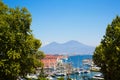 Napoli bay Naples bay, vesuvius volcano, Italy.