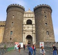 Napoli, Italy. Landscape at the famous castle Castel Nuovo, also called Maschio Angioino