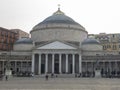 Napoli, Italy. Landscape at the famous square Piazza del Plebiscito