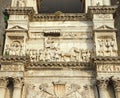 Napoli, Italy. Landscape at the Triumphal Arch of the castle Castel Nuovo, also called Maschio Angioino