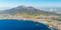 Napoli and mount Vesuvius in the background at sunrise in a summer day, Italy Royalty Free Stock Photo