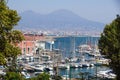 Napoli Naples and mount Vesuvius in the background at sunset in a summer day, Italy, Campania