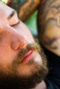 Napping man closeup Royalty Free Stock Photo